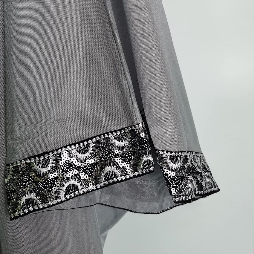 Embroidery Jalabiya Chiffon Abaya Dress for Women Dubai Sadui Muslim Eid Clothes
