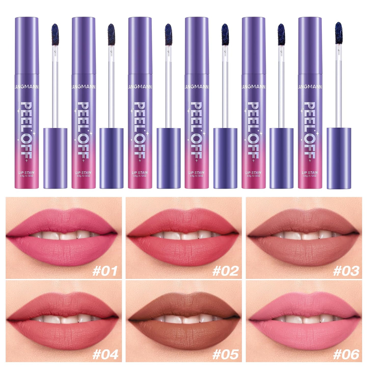 Jolilab Quick Lip Stain Peel Off,Wipe Off,Waterproof,Transfer proof,Highly Pigmented,Ultra Long Lasting Peel Off Lip Makeup With Matte finish for All-day Wear.（#03+04）