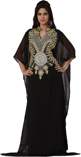 KoC Women's Kaftan Maxi Dress Farasha Caftan KFTN116-White