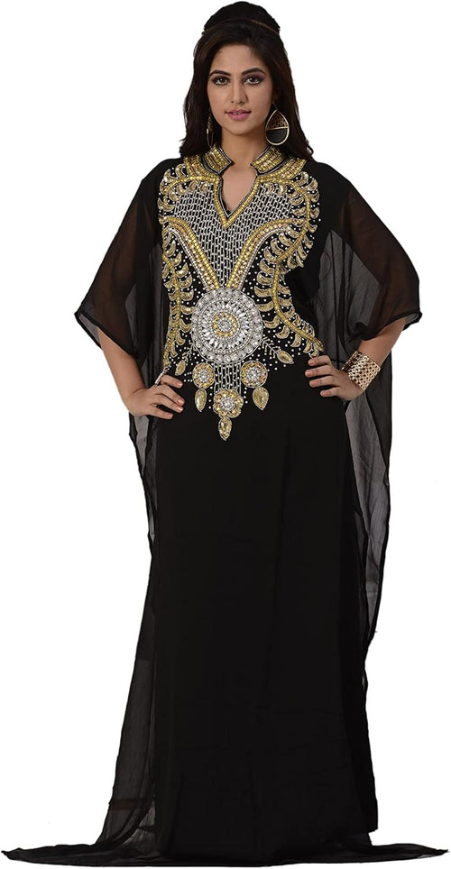 KoC Women's Kaftan Maxi Dress Farasha Caftan KFTN116-White