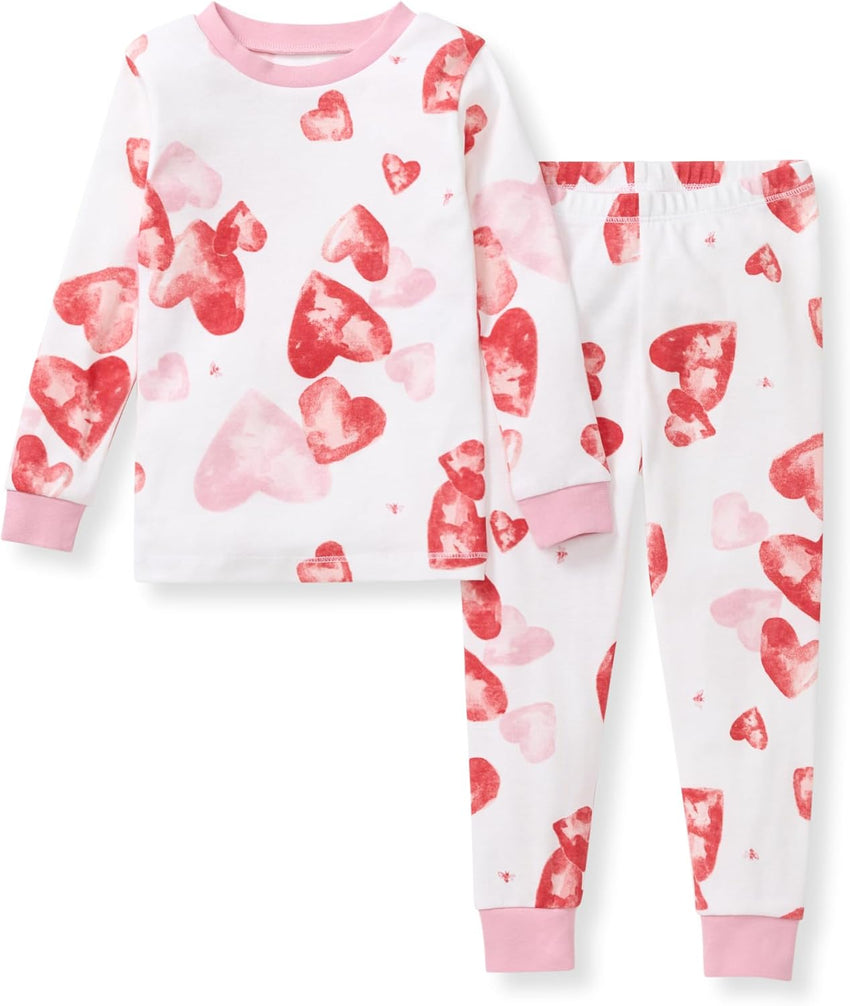 Burt's Bees Baby Girls' Pajamas, 2-Piece Long Sleeve Tee and Pants Organic Cotton PJ Set