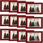 Artoid Mode Waterclor Buffalo Plaid Christmas Trees Placemats Set of 4, 12x18 Inch Winter Table Mats for Outdoor Home Party Kitchen Dining Decor