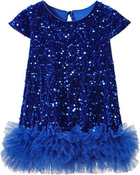 Tutu.kk Toddler Girls Sequin Dress A-Line Sparkly Sleeveless Wedding Gown Party Dresses for Girls