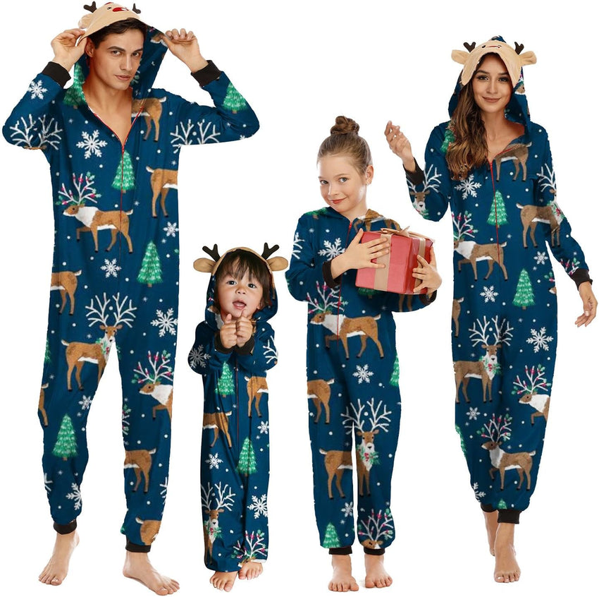 Adisputent Christmas Pajamas for Family Matching Cute Long Sleeve Couples Soft Sleepwear One Piece Funny Christmas Pjs Sets