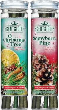Scentsicles White Winter Fir Scented Christmas Tree Ornaments - 2 Bottles (12 Sticks Total)