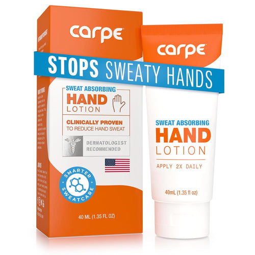 Carpe Sweat Absorbing Hand Lotion, A dermatologist-recommended smooth lotion that helps stop hand sweat, Great for hyperhidrosis (Original Eucalyptus)