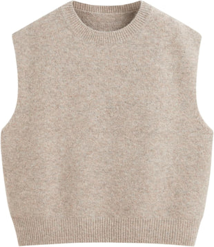 CIDER Women's Knit Sweater Vest Loose Fit Sleeveless Round Neck Oversized Pullover Sweater