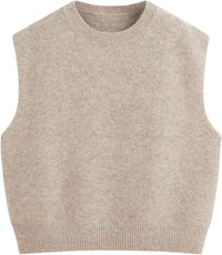 CIDER Women's Knit Sweater Vest Loose Fit Sleeveless Round Neck Oversized Pullover Sweater