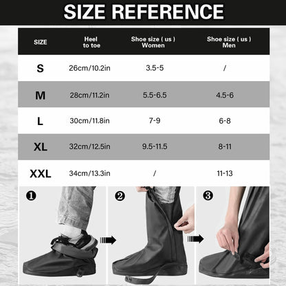 Waterproof Reflective Shoe Covers – Non-Slip Foldable Rain Overshoes