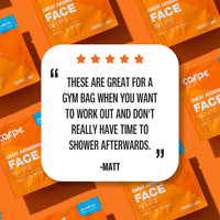 Carpe Sweat Absorbing Face Wipes (15 Facial Wipes). Witch Hazel & Tea Tree Oil Wipes Infused with Eucalyptus. Energizing, Refreshing, and Soothing. Sweat and Oil Control