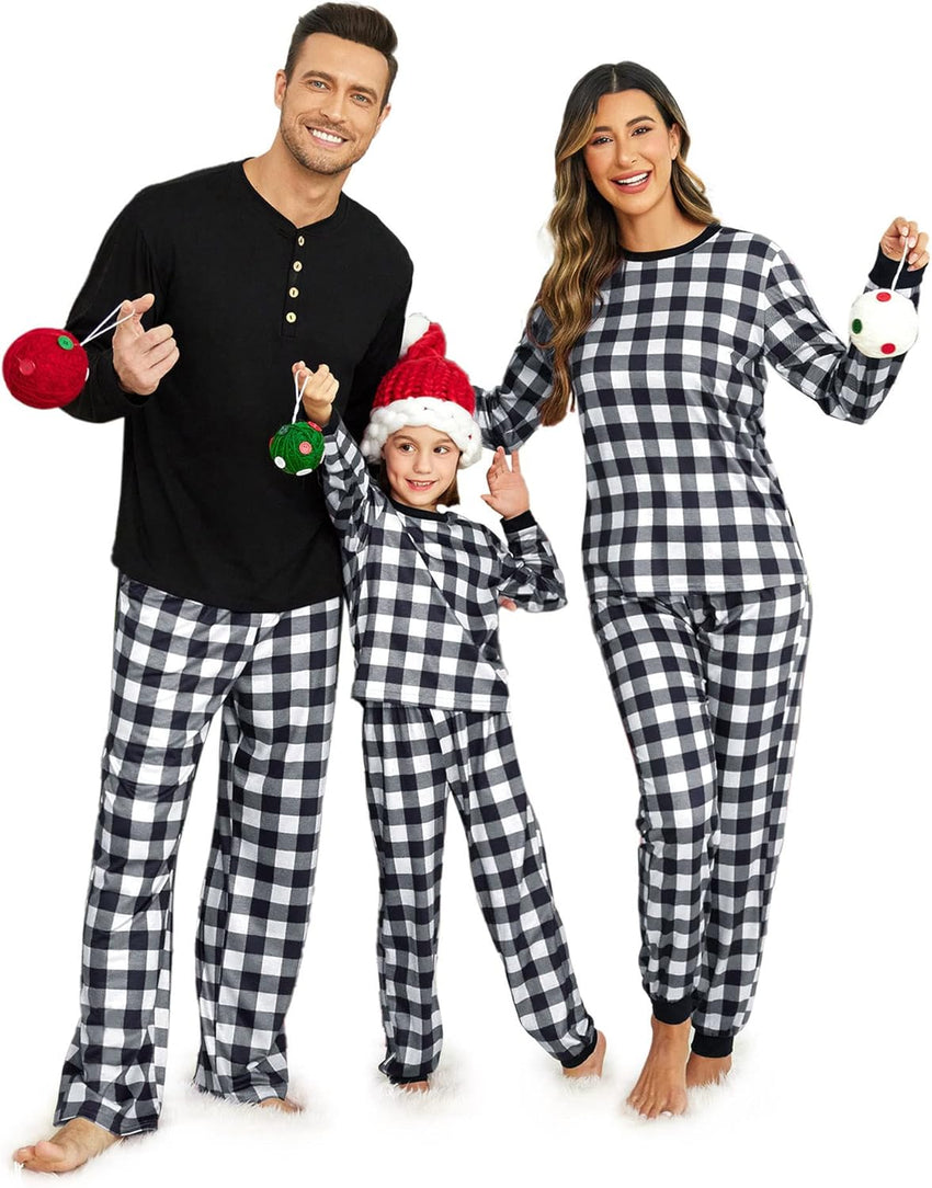 Ekouaer Family Christmas Pajamas Matching Sets Womens Mens Pjs Long Sleeve Sleepwear Holiday Lounge Sets