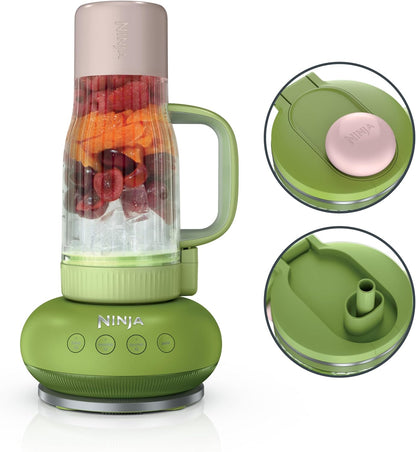 Ninja BlendBOSS | Personal Smoothie Blender and Tumbler | 26oz Travel Tumbler w/Leakproof Lid & Intergrated Chug Spout | AutoIQ Technololgy | 1200 Peak Watt | Cyberspace | DB301CYBRN | (NEW)