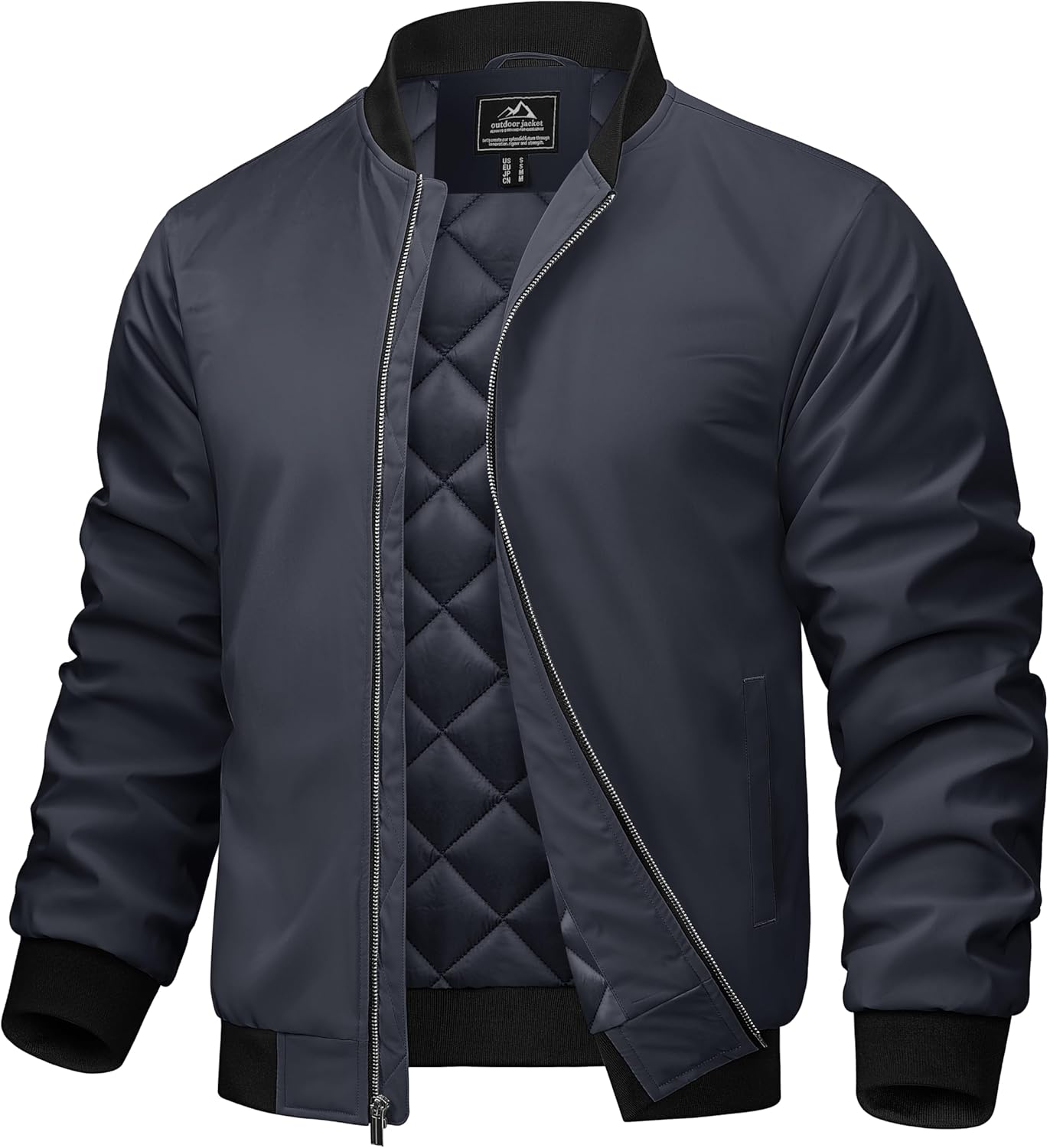 7DAY'S Mens Bomber Jackets Casual Fall Winter Warm Windbreaker Full Zip Windproof Outwear Color-Blocking Coats