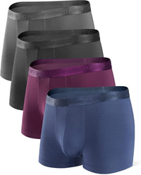 DAVID ARCHY Men's Underwear Ultra Soft Modal Support Pouch Trunks Moisture Wicking Boxer Briefs for Men Multipack