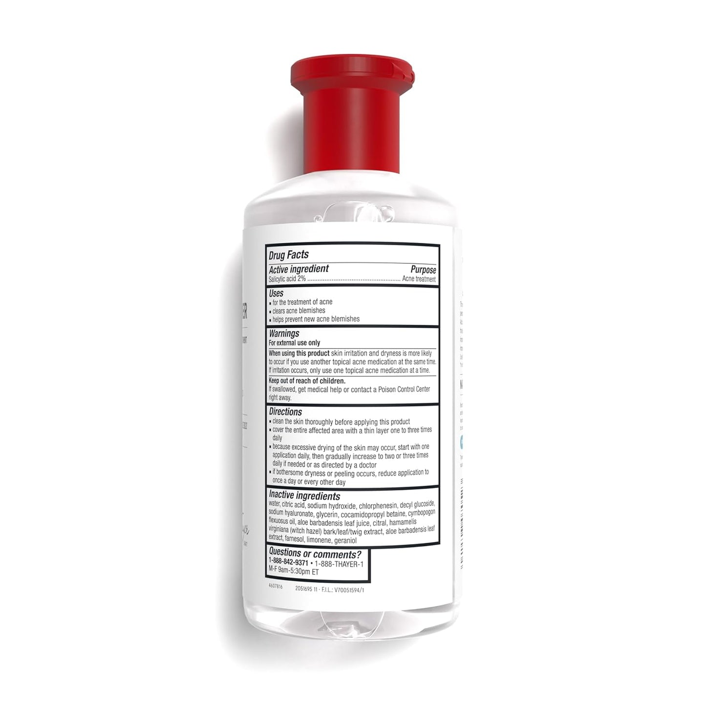 Thayers Blemish Clearing Salicylic Acid Toner, Acne Treatment Face Toner with 2% Salicylic Acid, Soothing and Non-Stripping Skin Care, 12 Fl Oz