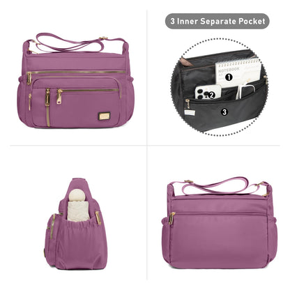 NPBAG Crossbody Bag for Women, Shoulder Purse Handbag Messenger Bag, Trendy Pocketbooks, Waterproof and Multi-Pockets