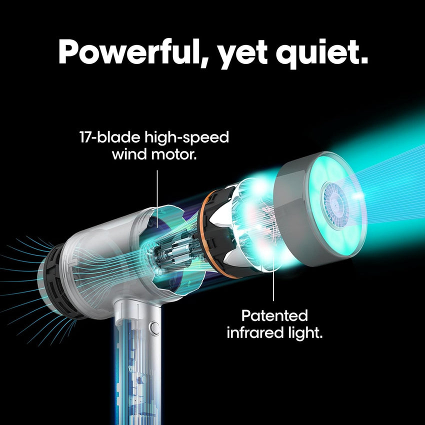AirLight Pro Hair Dryer - Augmented with Infrared Light, Tested on All Hair Types, Fast Drying Without Damage