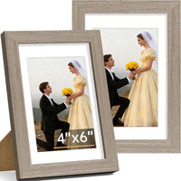 Vittanly 8x10 Picture Frame Set of 2, Solid Wood Frame for Wall or Tabletop, Display Photo 5x7 with Mat or 8x10 without Mat, Natural