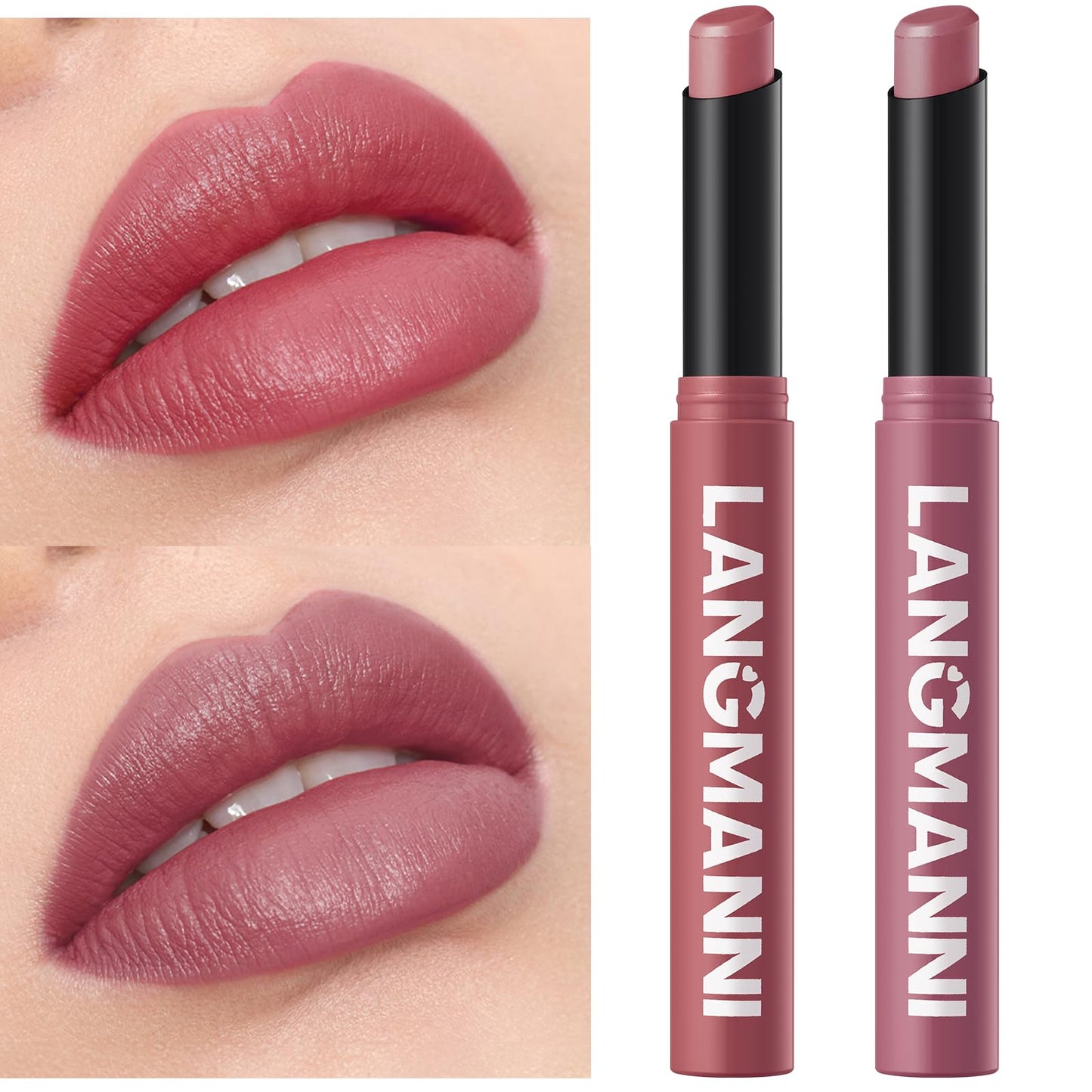 Jolilab 12Pcs Velvet Matte Lipstick Nude Matte Soft Dark Color Stick High Pigmented Long-Lasting Waterproof Lip Stick Lip Balm Beauty Cosmetics Gift for Girls and Women(01#-12#)