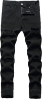 Boy's Skinny Fit Ripped Destroyed Distressed Stretch Slim Jeans Pants