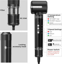 Blow Dryer Brush 7 in ONE，Autowrap Curling Wand, 110,000 RPM High-Speed Negative Ionic Hair Dryer with Diffuser Concentrator, Round Brush Blow Dryer Air Styler, Volumizing Hair Styling Tools