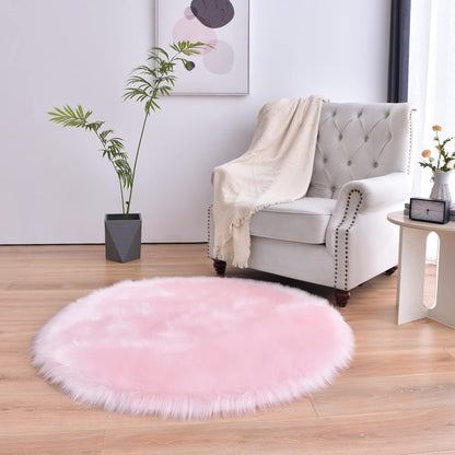 duduta White Faux Sheepskin Throw Rug 2x3 ft, Fluffy Shag Fur Chair Cover Small Bedside Dorm Rug Non Slip Washable