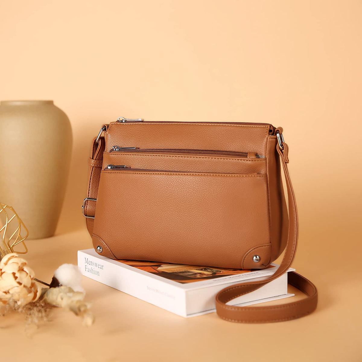 WESTBRONCO Crossbody Bags for Women, Medium Size Shoulder Handbags, Satchel Purse with Multi Zipper Pocket