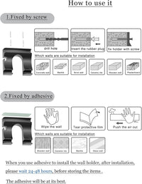 NOTMBESTM Universal Hair Dryer Holder Wall Mounted, Blow Dryer Holder Cabinet Door, Hairdryer Holder for Bathroom, Hair Dryer Storage Rack Fixed by Screw or Adhesive (Black)