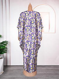 HD Women's Sequin African Bubu Dress Front Slit Stylish Plus Size Gown