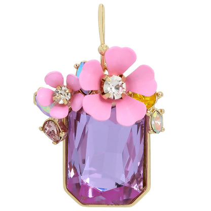 Flower Cluster Stone Drop Earrings