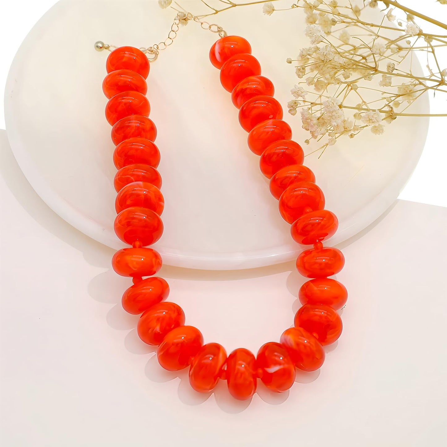 We We Chunky Colorful Beaded Necklace for Women Large Boho Statement Bead Chokers Necklaces Turquoise Blue Big Beads Jewelry Neck Summer Beach
