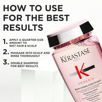 Kerastase Genesis Hydra-Fortifiant Shampoo For Weak or Damaged Hair - Anti-Breakage & Strengthening, Hydrates Hair, Silicone-Free
