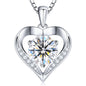 Luxury Moissanite Heart Necklace for Women – 925 Sterling Silver Heart Pendant, Sparkling Jewelry Gift for Wife, Girlfriend, Mom & Daughter