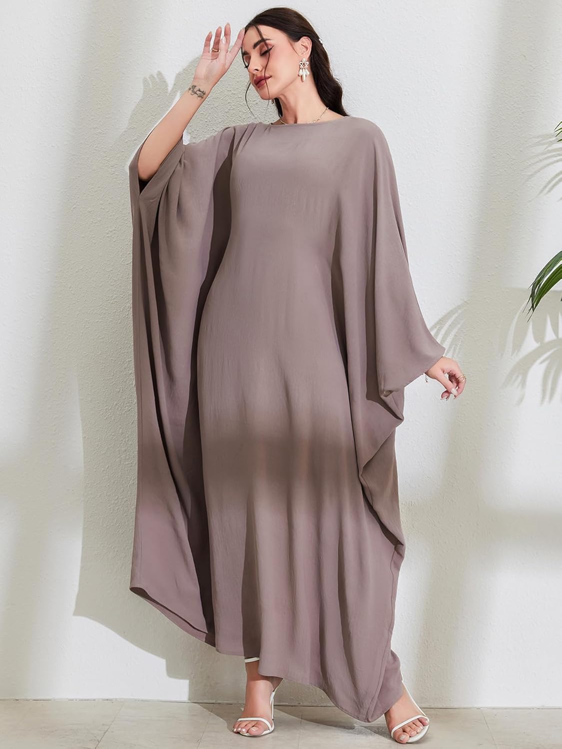 MedeShe Women's Modest Hidden Adjustable Belt Oversized Abaya Muslim Dress Prayer Robes Kaftans