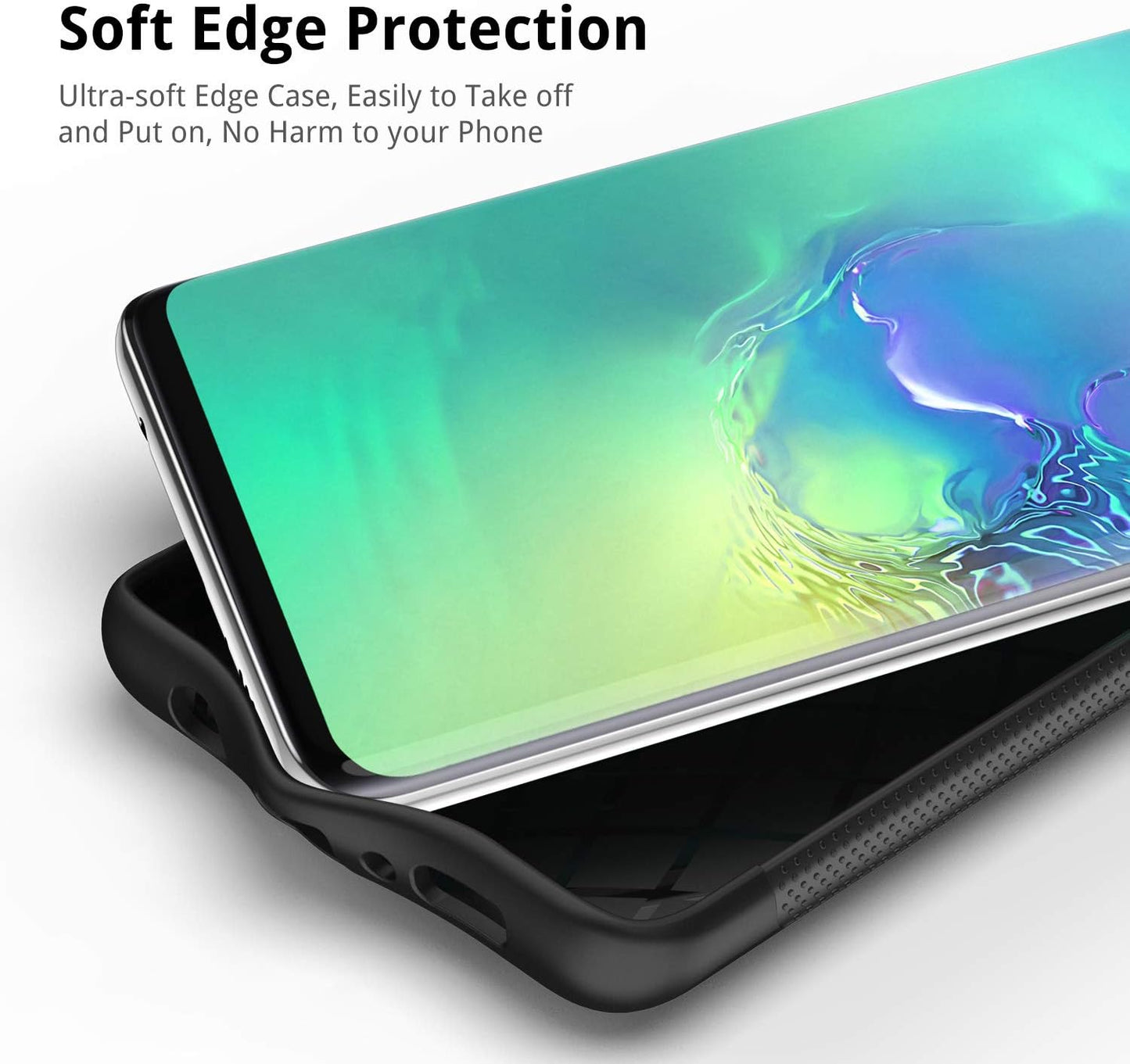 UNBREAKcable Samsung Galaxy S10 Case (6.1 Inch) - Ultra-Thin Frosted TPU Silicone Protective Case for Galaxy S10 [Shockproof & Non-Slip & Anti-Fingerprint] - Black