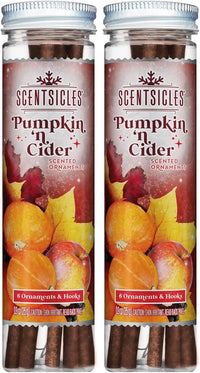 Scentsicles White Winter Fir Scented Christmas Tree Ornaments - 2 Bottles (12 Sticks Total)