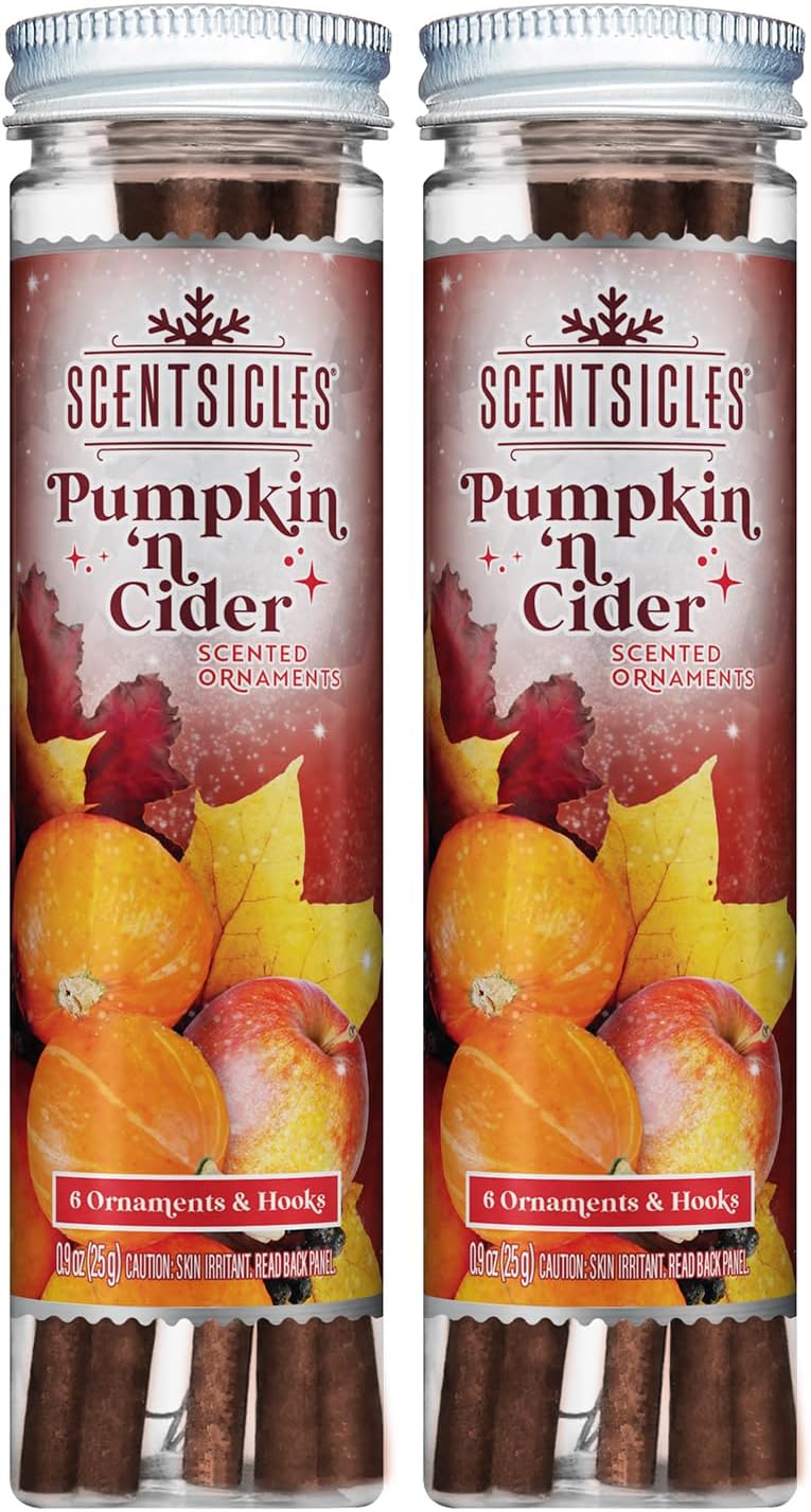 Scentsicles White Winter Fir Scented Christmas Tree Ornaments - 2 Bottles (12 Sticks Total)