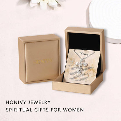 Dainty Gold Necklace for Women, 18K Real Gold Plated Necklace, White Gold Cross Silver Necklace, Cubic Zirconia Necklace, Birthday Gifts for Women Jewelry