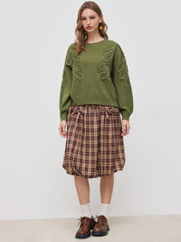 CIDER Women's Oversized Sweaters Long Sleeve Round Neck Tops Knit Pullover Sweater