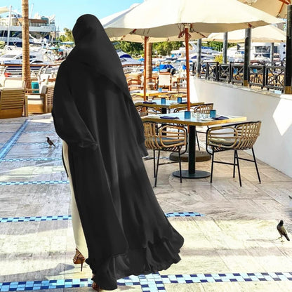 Abayas for Women Muslim Dubai Dress Solid Loose Fit Long Cardigan Islamic Kaftan Robe Open Front Maxi Length