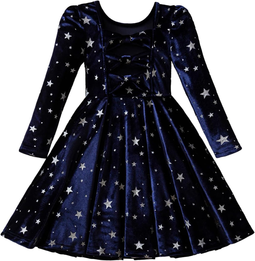 NNJXD Princess Girl Long Sleeve Autumn Winter Dress Tulle Party Dresses