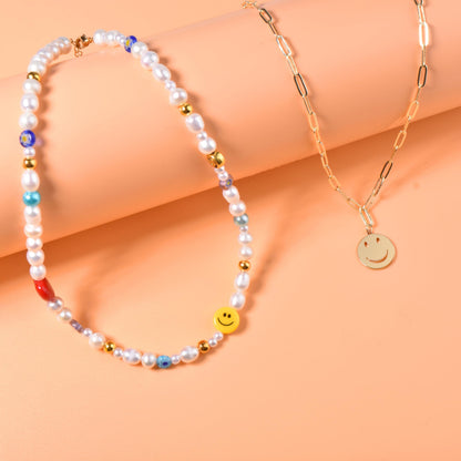 Natural Freshwater Pearl Fun Flirty Beaded Choker Necklace Handmade Summer Boho Jewlery Gifts for Women Teen