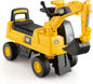 HONEY JOY Kids Ride on Tractor, Licensed Caterpillar Ride On Push Car for Toddlers, Detachable Trailer, Shovel & Rake, Horn, Engine Sound, LED Lights, No Power Ride On Toy for Boys Girls (Yellow)