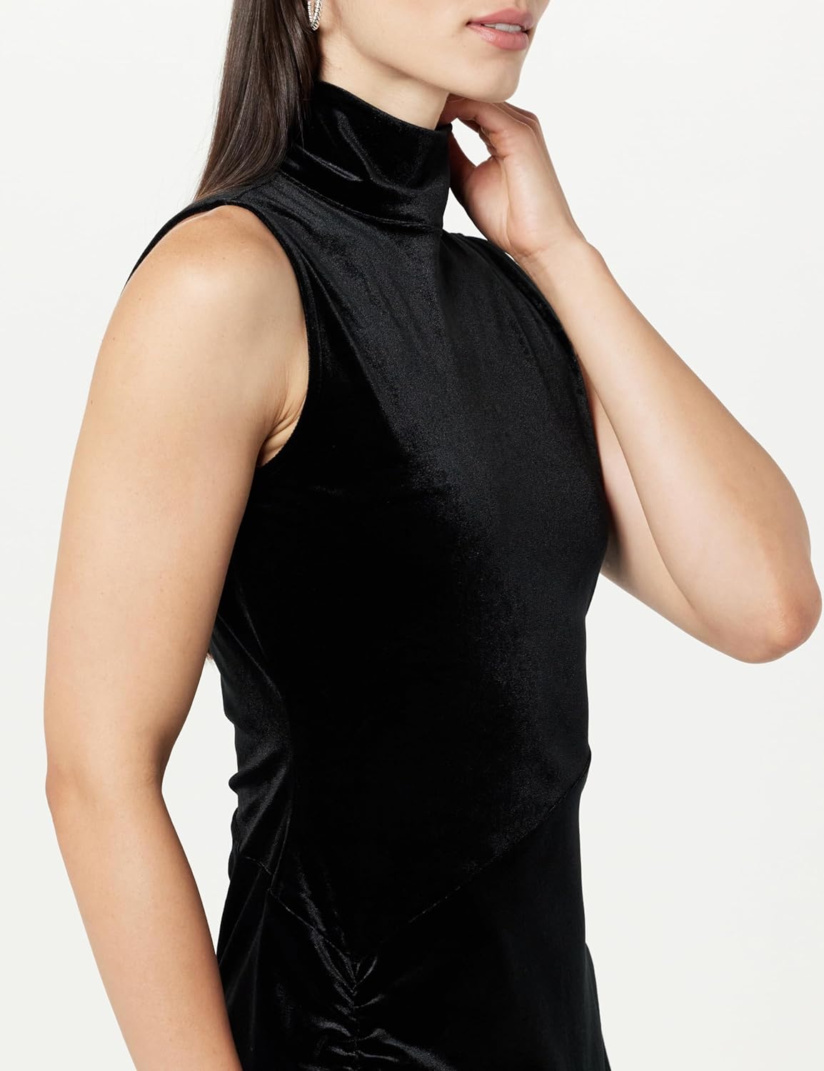 The Drop Women's Fabia Ruched Velvet Mini Dress