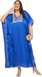 Gypsie Blu Women’s Plus Size Satin Sequin Kaftan Dress with Kimono Sleeves Casual Resort Wear Stylish Loose Fit Evening Dress