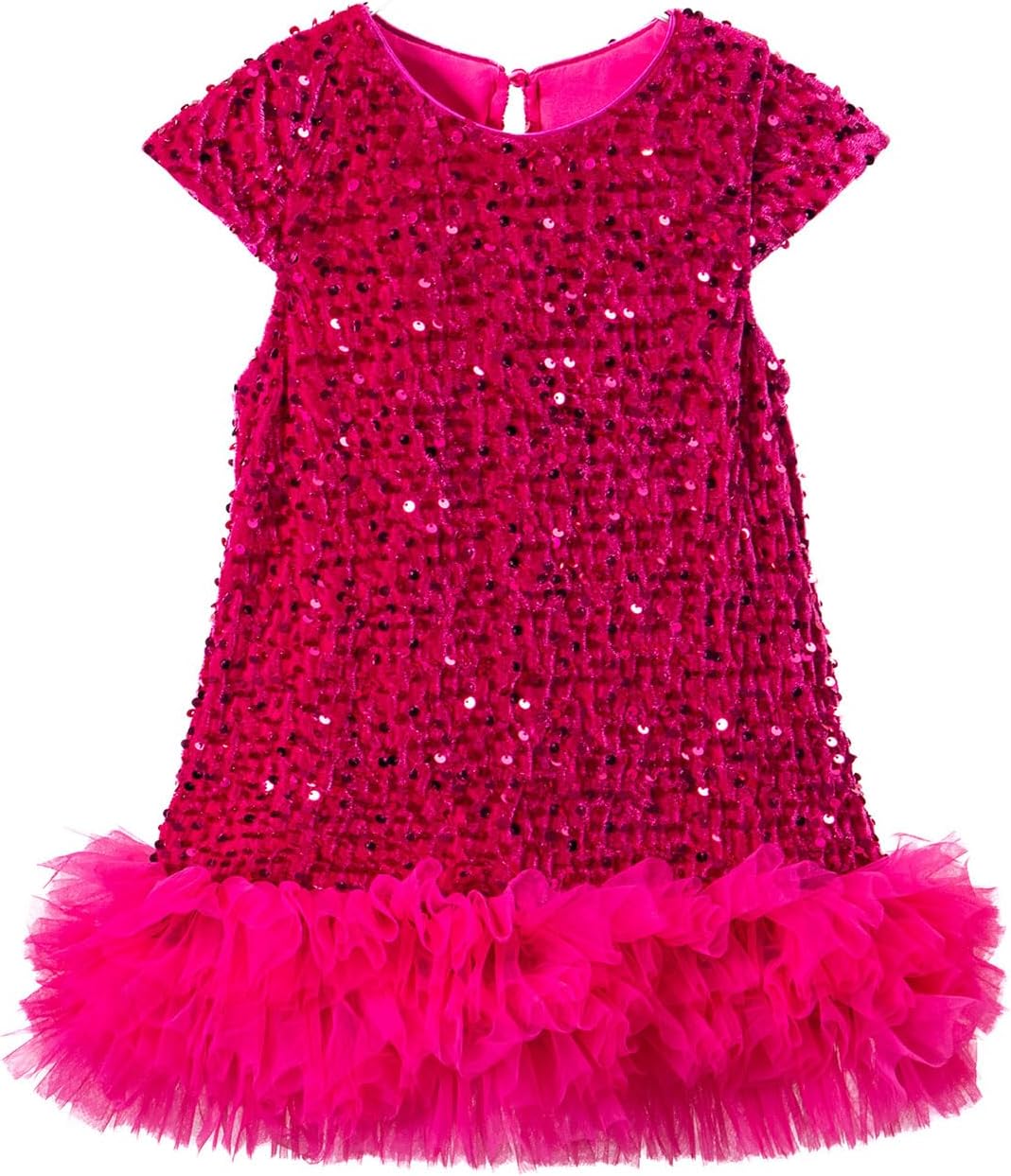 Tutu.kk Toddler Girls Sequin Dress A-Line Sparkly Sleeveless Wedding Gown Party Dresses for Girls