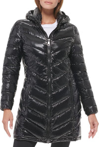 Calvin Klein Women's Long Chevron Puffer Jacket