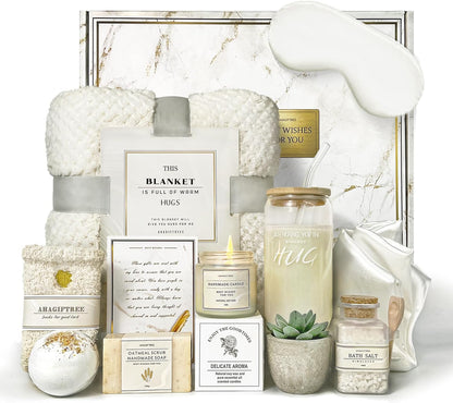 Care Package for Women,12PC Get Well Gifts for Women After Surgery,Birthday,Get Well Soon,Grief,Sympathy Gifts,Condolences (white)