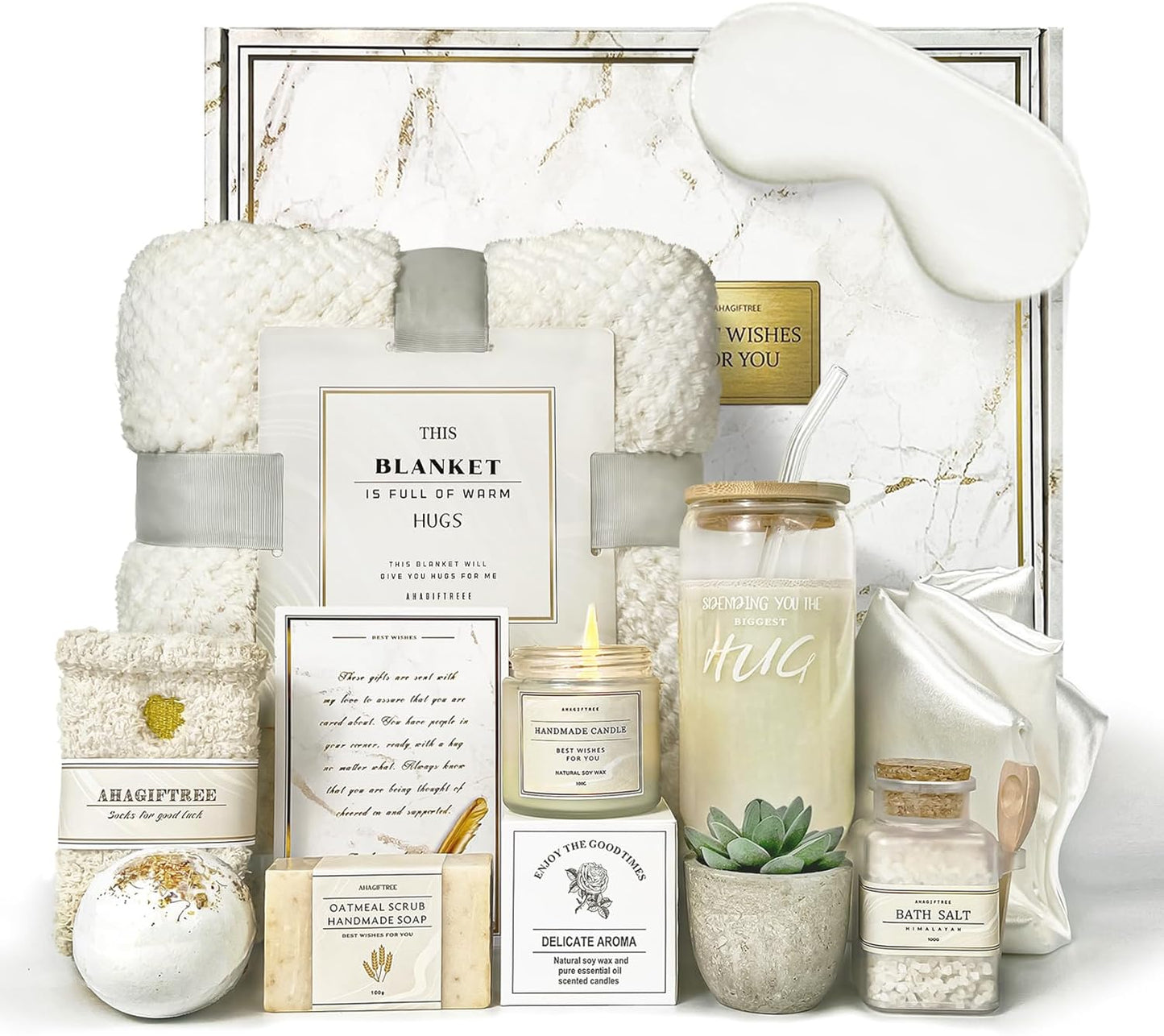 Care Package for Women,12PC Get Well Gifts for Women After Surgery,Birthday,Get Well Soon,Grief,Sympathy Gifts,Condolences (white)