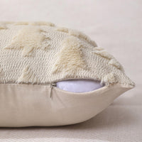 DFXSZ Christmas Tree Pillow Covers 18x18 inch Set of 2 Christmas Decoration Beige Soft Plush Faux Fur Jacquard Throw Pillows for Bedroom Sofa Holiday Festivals Winter Home Decor PTK006C18